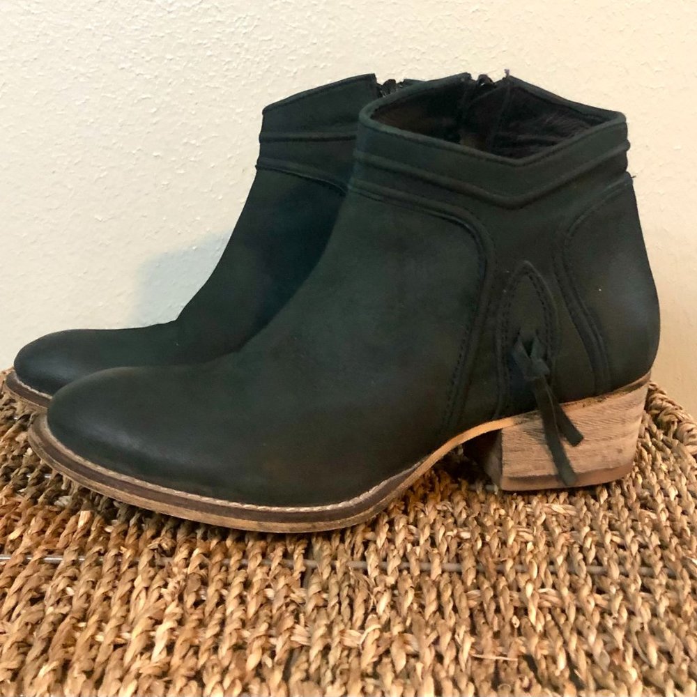 Rebels Side Zip Ankle Boots - Dark Green Cyan, 6